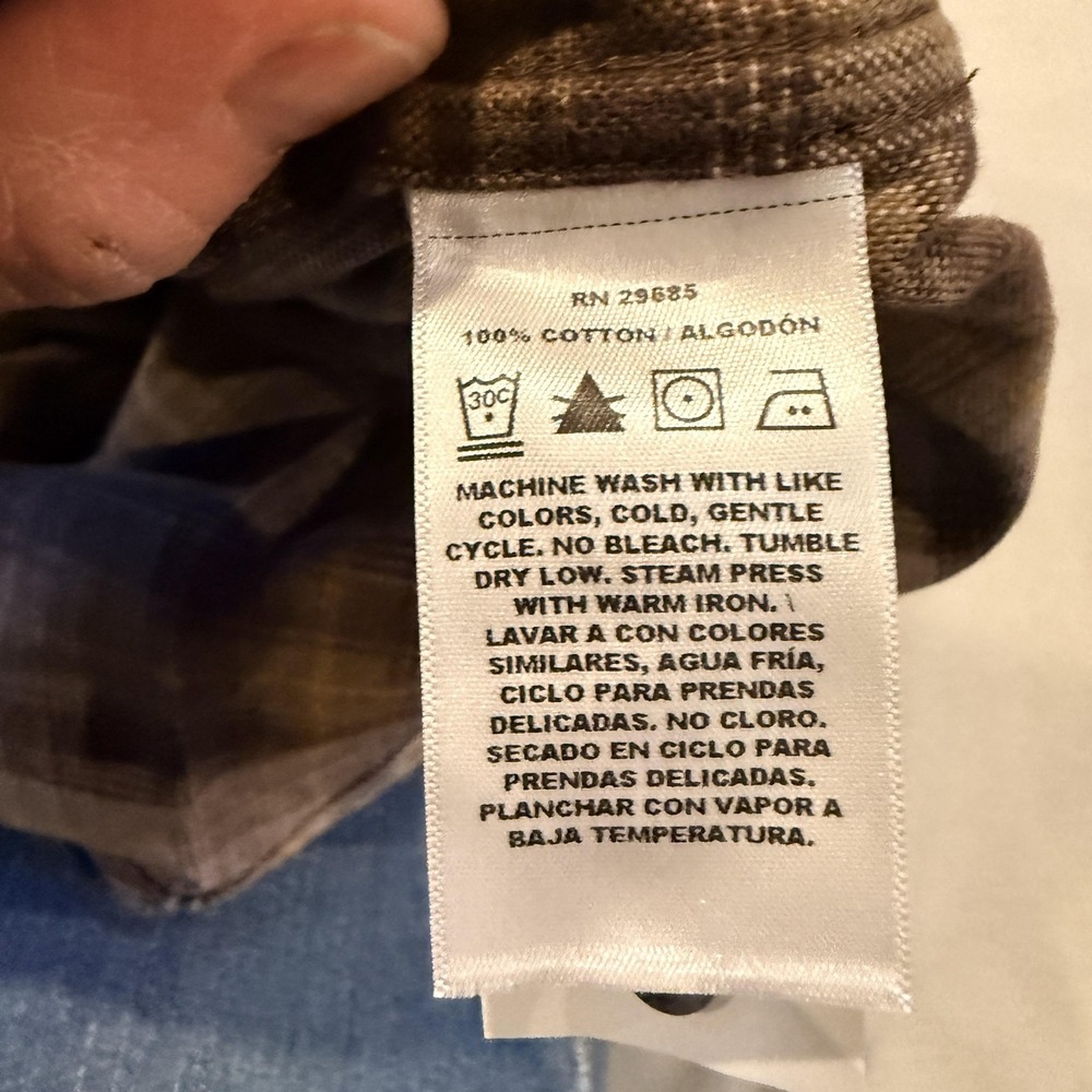 Pendleton Mason Shirt Mens S Brown Plaid Cotton Flannel Button Front lodge camp - Picture 11 of 12